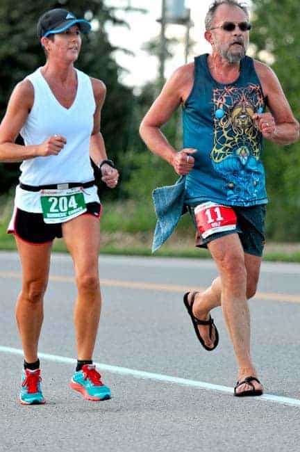 Township roads dotted with runners pushing to the limit