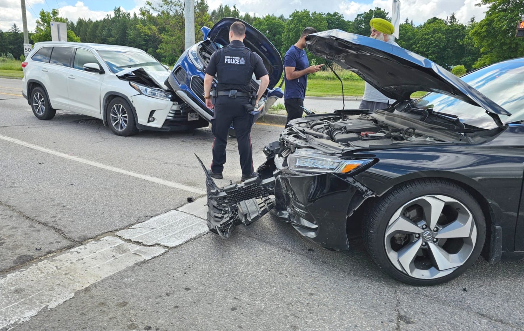                      Three-Car collision in Elmira: No serious injuries reported                             
                     