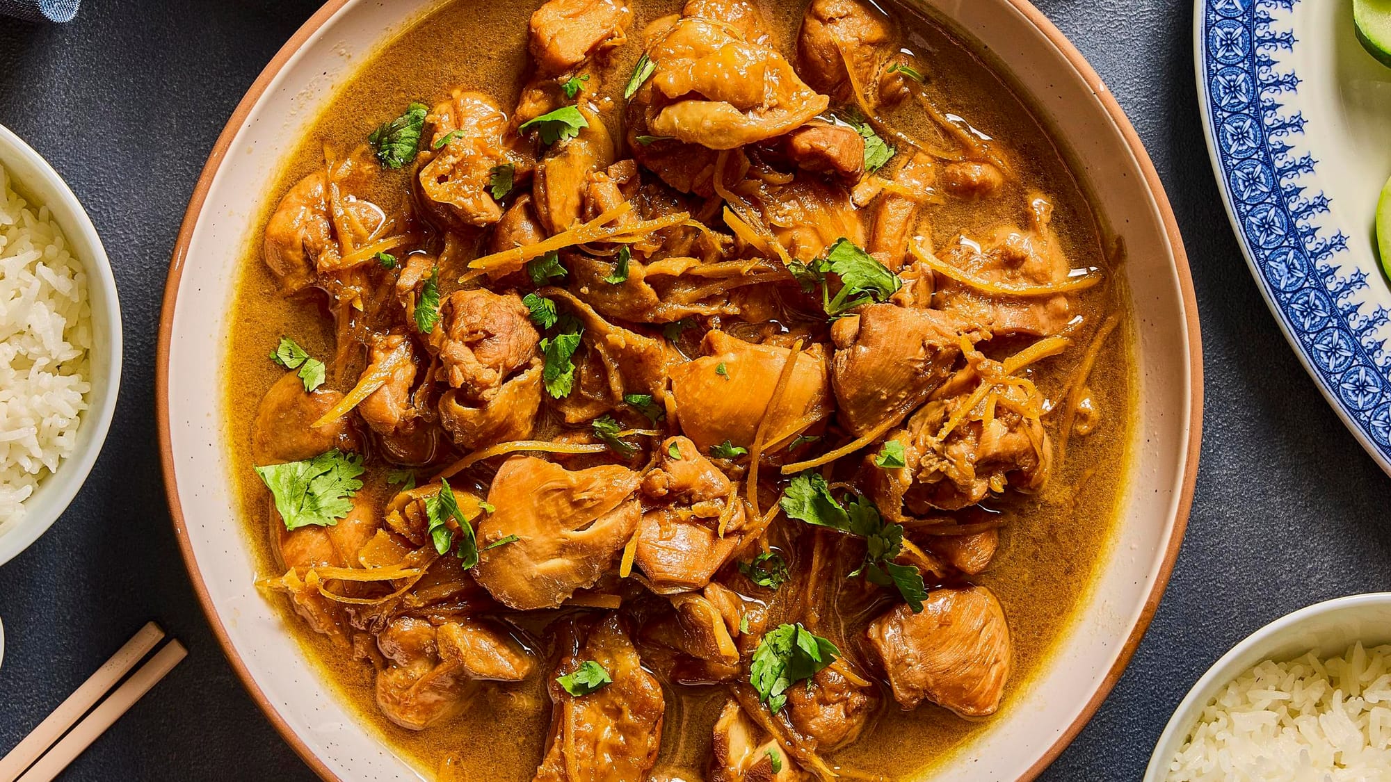 Ginger punctuates tender, savoury pieces of chicken in this Vietnamese braise