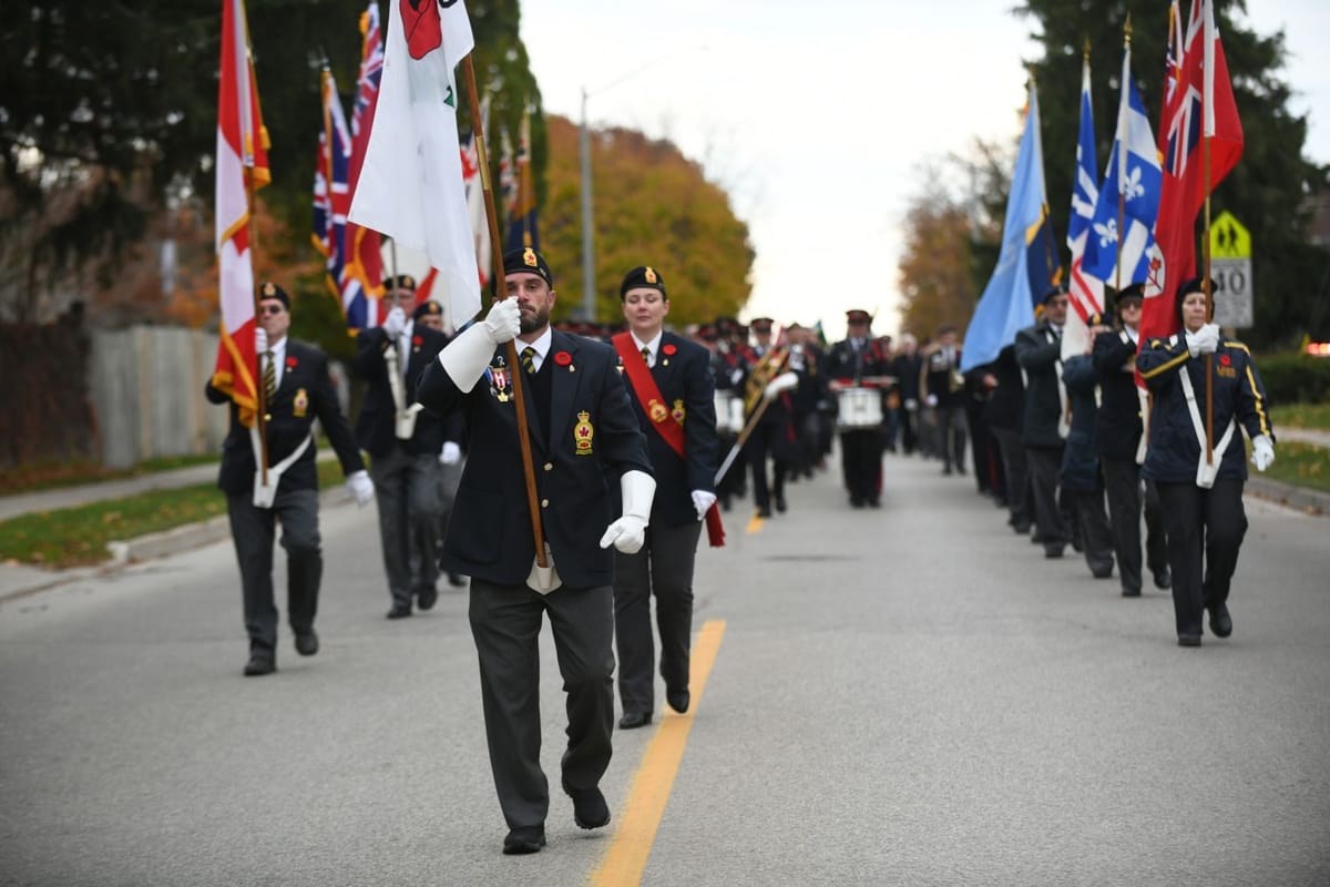 Remembrance Day parade in Elmira