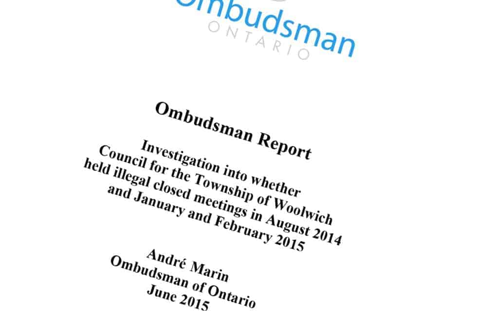 Ombudsman calls for changes to Woolwich’s closed-door meetings