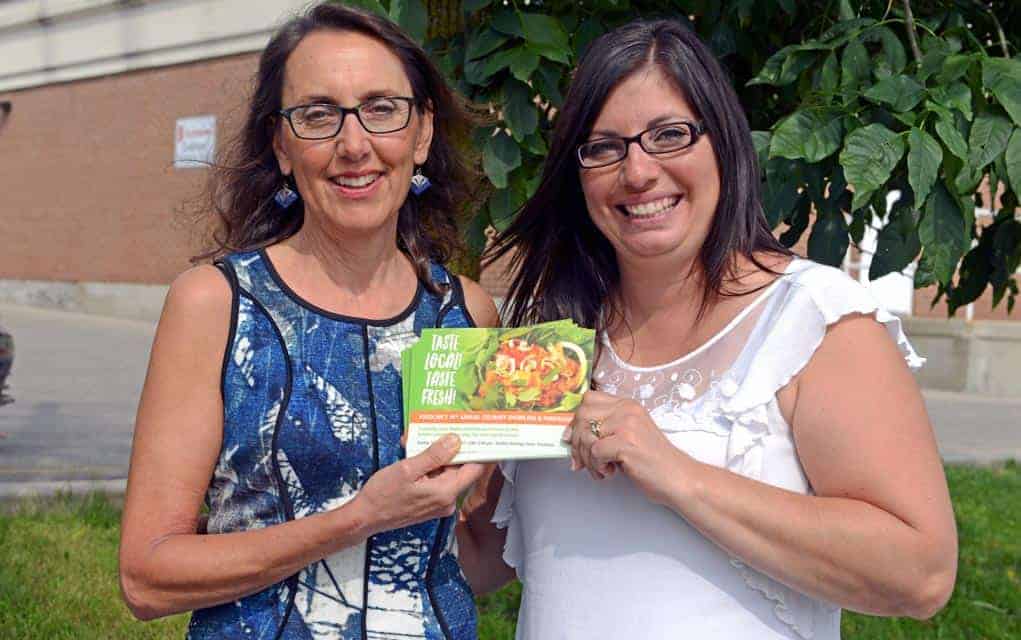 
                     Foodlink Waterloo Region manager Anna Contini and Krista Edwards from Edwards Family Organics are gearing up for Foodlink’s 1
                     