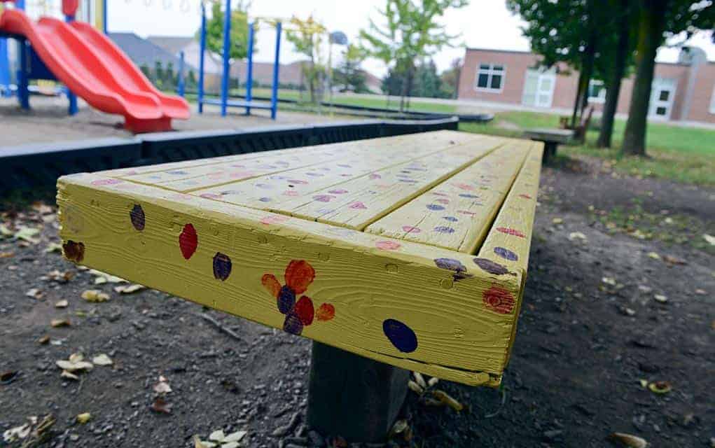 
                     Wellesley PS opts for personal customization of playground buddy benches, getting everyone involved
                     