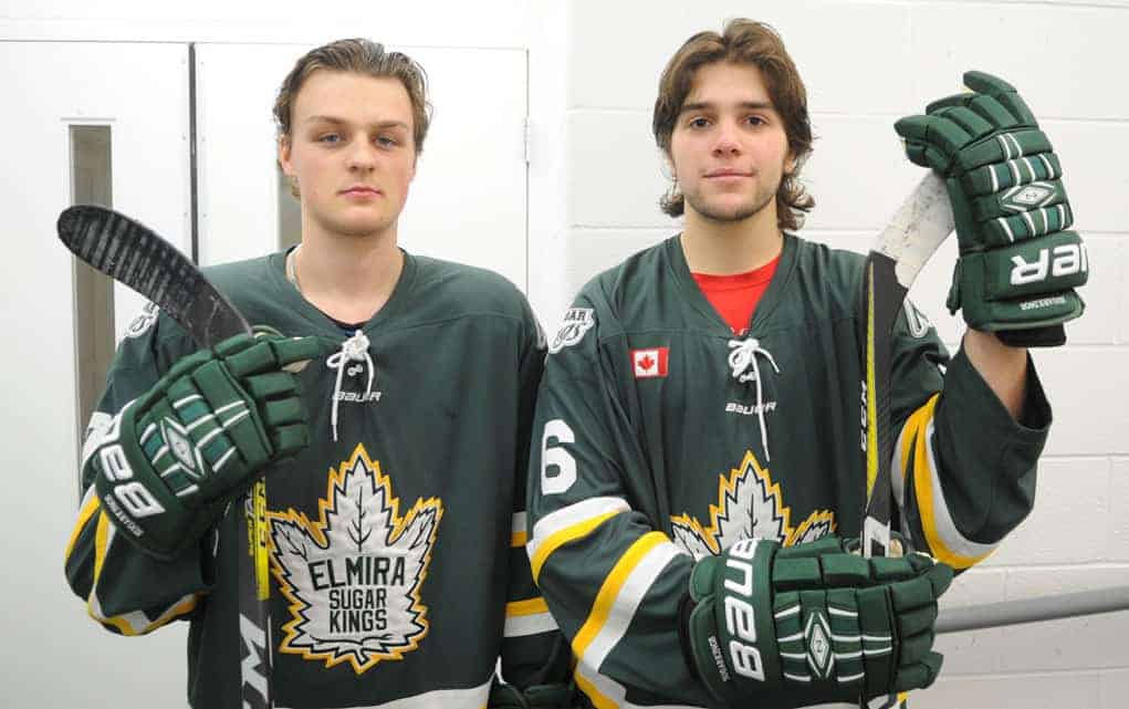 
                     Marcel Berube and Damian Figueira are the newest additions to the Elmira Sugar Kings’ roster.
                     