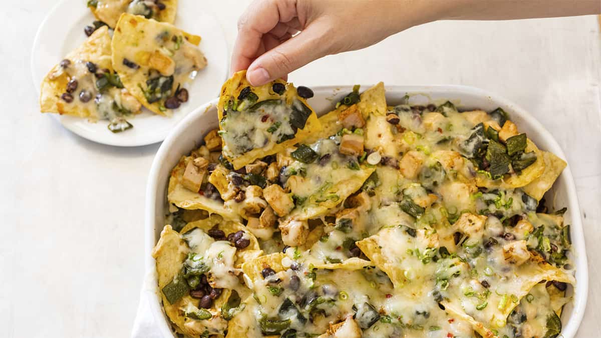 Use that leftover  turkey for these spicy nachos