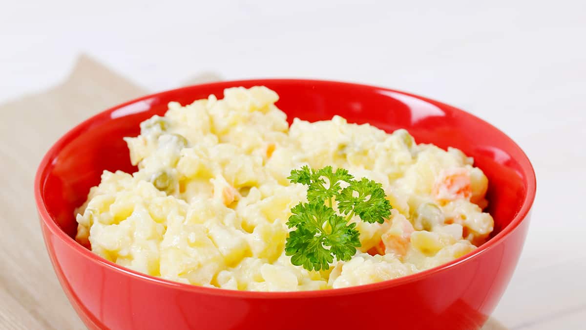 With potato salad, it’s fine to heat things up